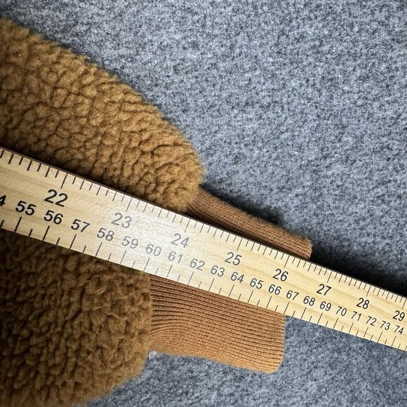 MADEWELL Women’s Bonded Sherpa Cocoon Coat Pockets Brown Size Small - Picture 9 of 13